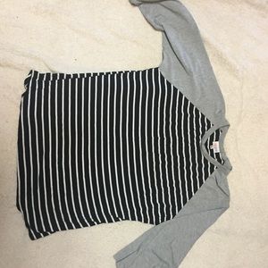 LulaRoe RANDY tee shirt black/white EUC size XL